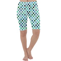 Polka-dot-green Cropped Leggings  by nate14shop