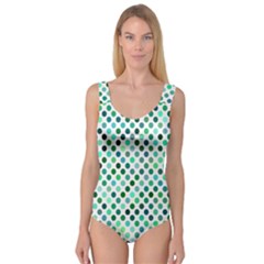 Polka-dot-green Princess Tank Leotard  by nate14shop