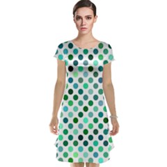 Polka-dot-green Cap Sleeve Nightdress by nate14shop