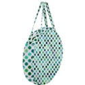 Polka-dot-green Giant Round Zipper Tote View3