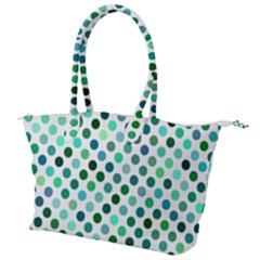 Polka-dot-green Canvas Shoulder Bag by nate14shop