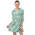 Polka-dot-green Mini Skater Shirt Dress View1