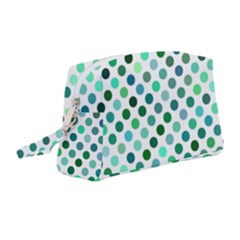 Polka-dot-green Wristlet Pouch Bag (medium) by nate14shop