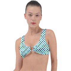 Polka-dot-green Ring Detail Bikini Top by nate14shop