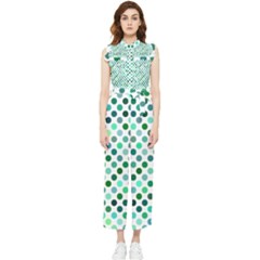 Polka-dot-green Women s Frill Top Chiffon Jumpsuit by nate14shop