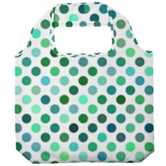 Polka-dot-green Foldable Grocery Recycle Bag by nate14shop