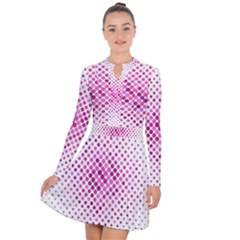 Polkadot-pattern Long Sleeve Panel Dress by nate14shop