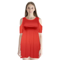 Polkadot-redfull Shoulder Cutout Velvet One Piece by nate14shop