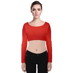 Polkadot-redfull Velvet Long Sleeve Crop Top by nate14shop