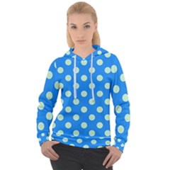 Polka-dots-blue Women s Overhead Hoodie by nate14shop