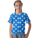 Polka-dots-blue Kids  Cuff Sleeve Scrunch Bottom Tee View1