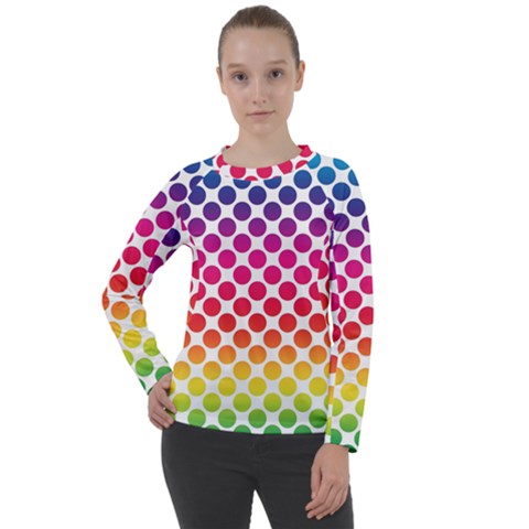 Polka-dots-callor Women s Long Sleeve Raglan Tee by nate14shop