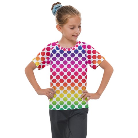 Polka-dots-callor Kids  Mesh Piece Tee by nate14shop