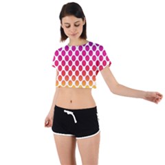 Polka-dots-callor Tie Back Short Sleeve Crop Tee by nate14shop