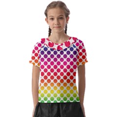 Polka-dots-callor Kids  Frill Chiffon Blouse by nate14shop