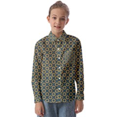 Polka-dots-gray Kids  Long Sleeve Shirt by nate14shop