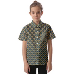 Polka-dots-gray Kids  Short Sleeve Shirt by nate14shop