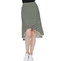 Polka-dots-gray Frill Hi Low Chiffon Skirt by nate14shop