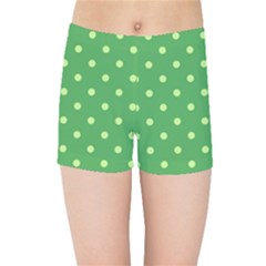 Polka-dots-green Kids  Sports Shorts by nate14shop