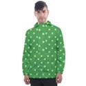 Polka-dots-green Men s Front Pocket Pullover Windbreaker View1