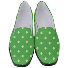 Polka-dots-green Women s Classic Loafer Heels