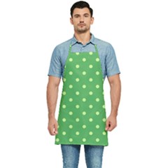 Polka-dots-green Kitchen Apron by nate14shop