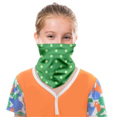 Polka-dots-green Face Covering Bandana (kids) by nate14shop