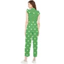 Polka-dots-green Women s Frill Top Chiffon Jumpsuit View2