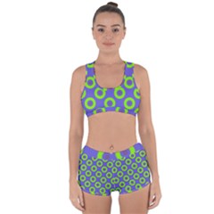 Polka-dots-green-blue Racerback Boyleg Bikini Set by nate14shop