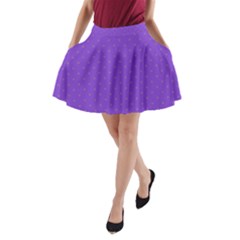 Polka-dots-lilac A-line Pocket Skirt by nate14shop