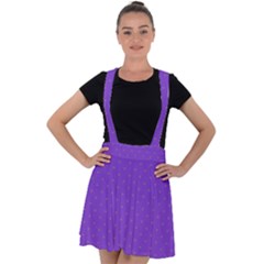 Polka-dots-lilac Velvet Suspender Skater Skirt by nate14shop