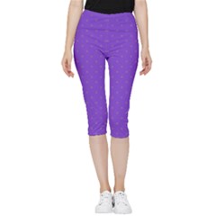 Polka-dots-lilac Inside Out Lightweight Velour Capri Leggings 