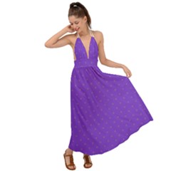 Polka-dots-lilac Backless Maxi Beach Dress by nate14shop