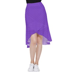 Polka-dots-lilac Frill Hi Low Chiffon Skirt by nate14shop