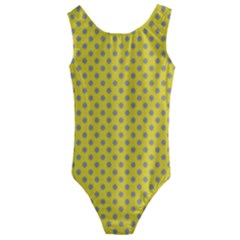 Polka-dots-light Yellow Kids  Cut-out Back One Piece Swimsuit by nate14shop