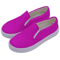 Polkadots-pink Kids  Canvas Slip Ons by nate14shop