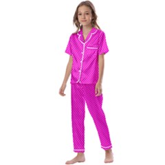 Polkadots-pink Kids  Satin Short Sleeve Pajamas Set by nate14shop