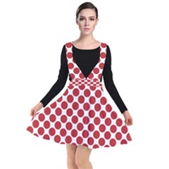 Polka-dots-polkared Plunge Pinafore Dress