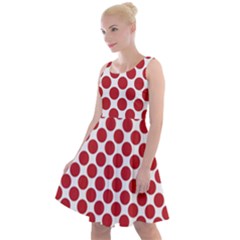 Polka-dots-polkared Knee Length Skater Dress