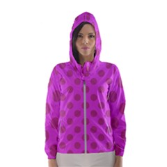 Polka-dots-purple Women s Hooded Windbreaker