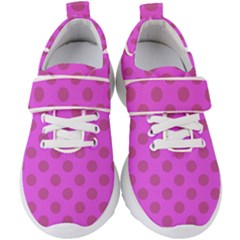 Polka-dots-purple Kids  Velcro Strap Shoes