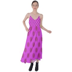 Polka-dots-purple Tie Back Maxi Dress by nate14shop