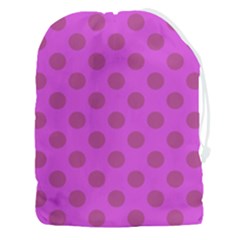 Polka-dots-purple Drawstring Pouch (3xl) by nate14shop