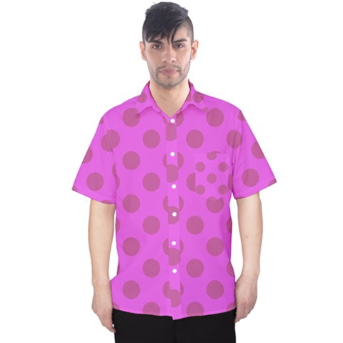 Polka-dots-purple Men s Hawaii Shirt by nate14shop