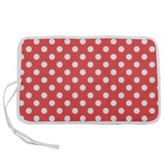 Polka-dots-red Pen Storage Case (l) by nate14shop