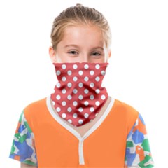 Polka-dots-red Face Covering Bandana (kids) by nate14shop