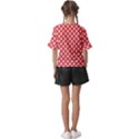 Polka-dots-red Kids  V-Neck Horn Sleeve Blouse View2