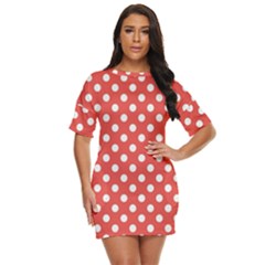 Polka-dots-red Just Threw It On Dress by nate14shop