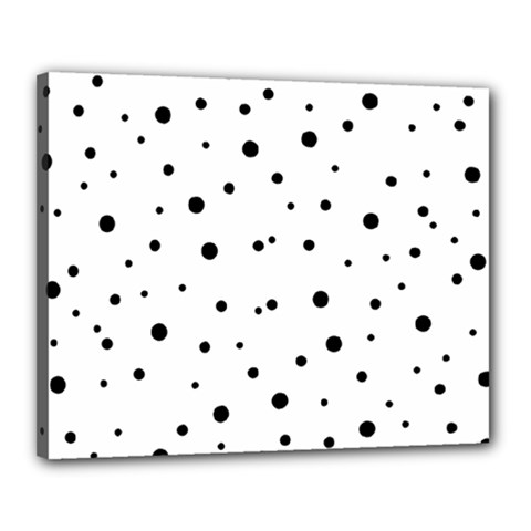 Polkadots-white Canvas 20  X 16  (stretched) by nate14shop