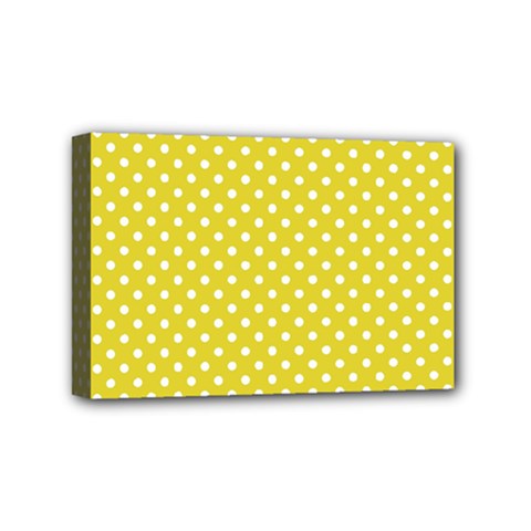 Polka-dots-yellow Mini Canvas 6  X 4  (stretched) by nate14shop